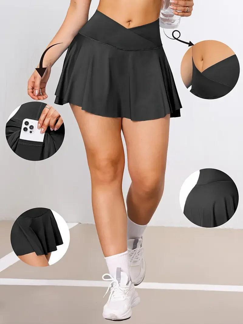 High-Waist Active Skort with Pockets